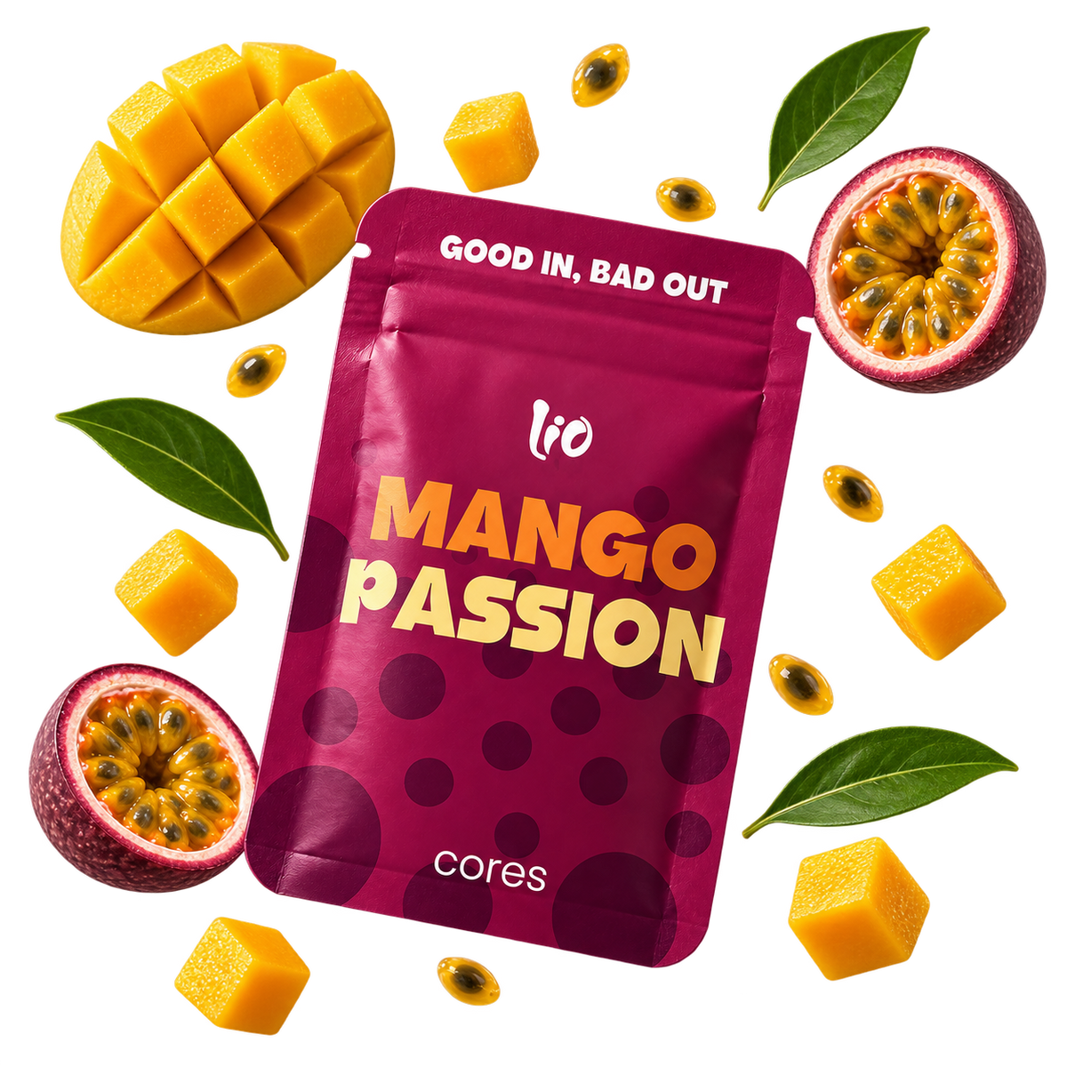 Lio Mango Passion, one sachet with 3 aromatic cores